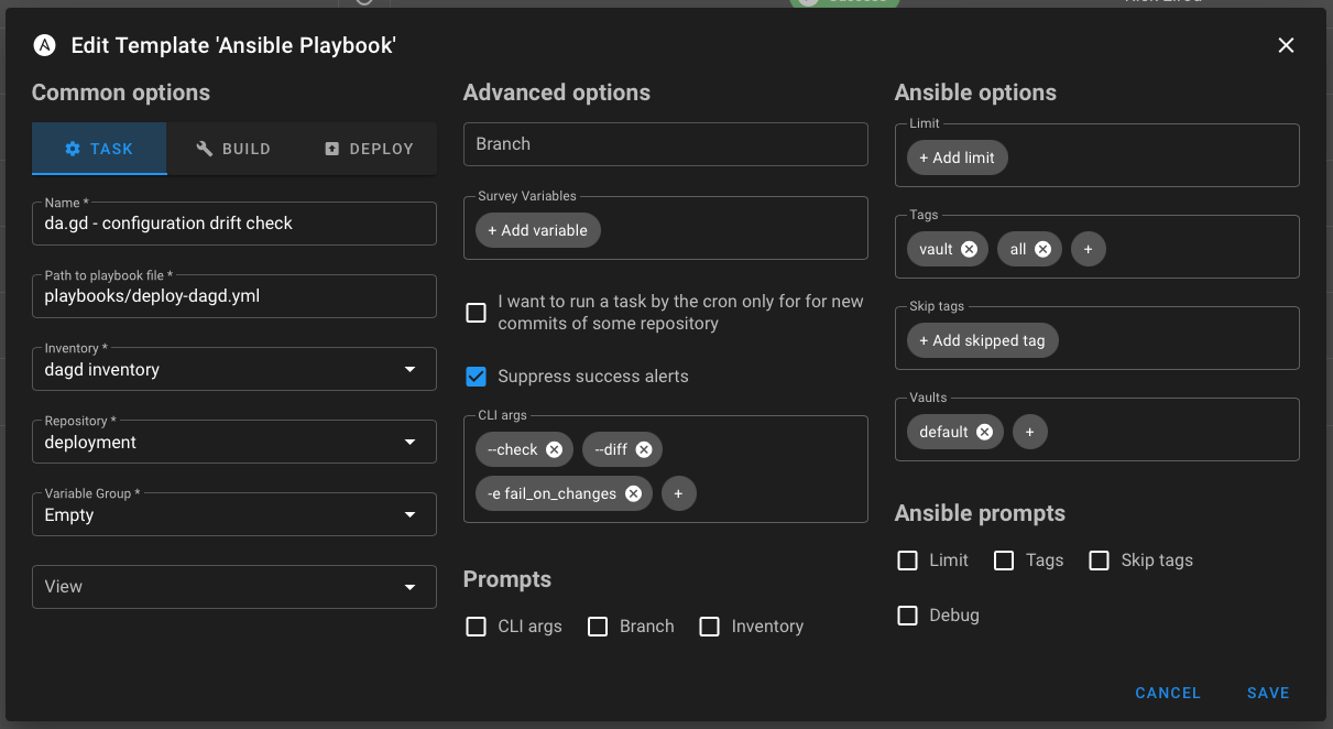 configuration drift template
